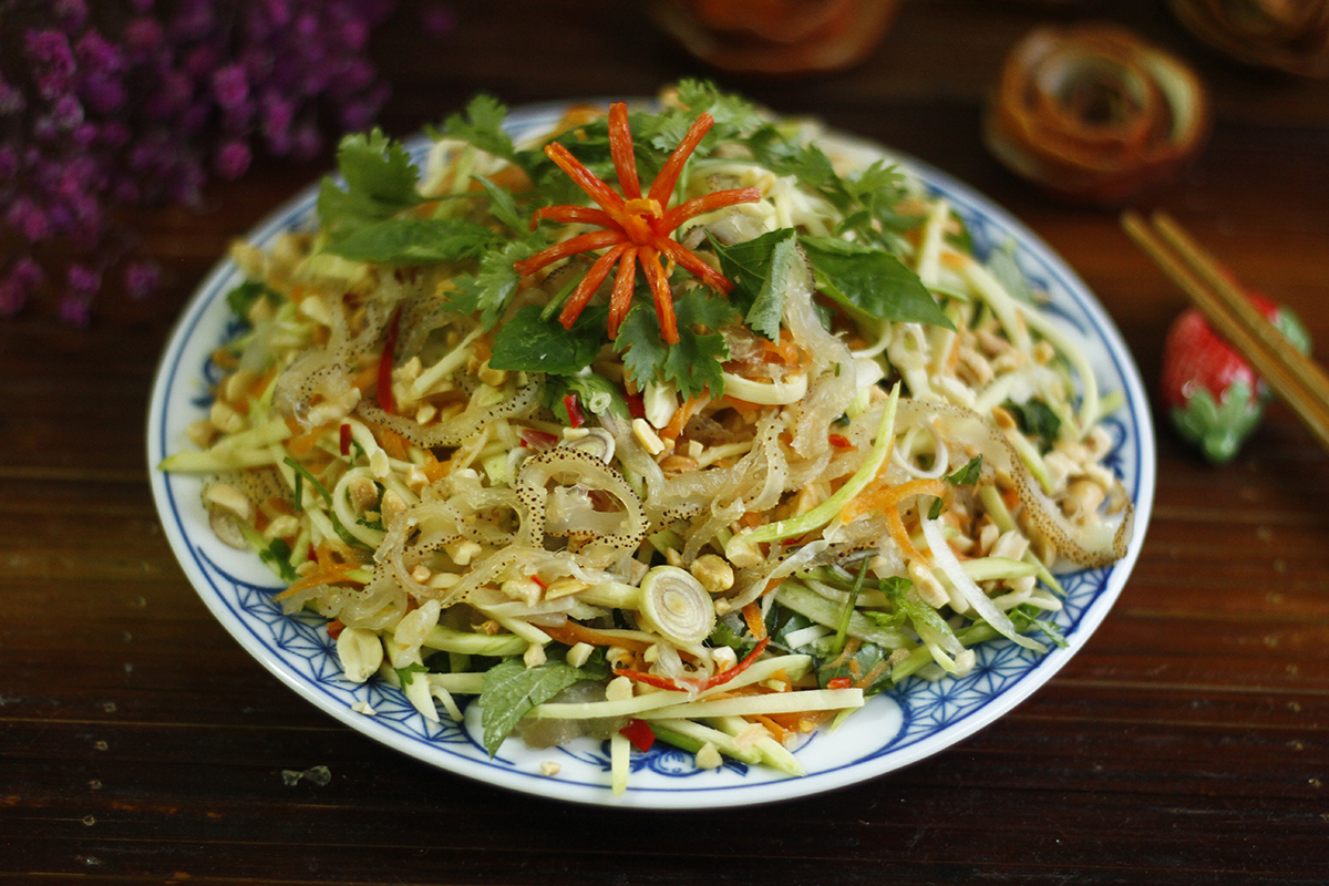 Cách làm nộm sứa xoài xanh